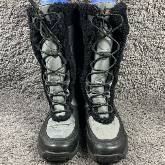 UGG Women's 10 Capstone Quilted Gray Fur Lined Tall Waterproof Winter Boot - Picture 5 of 7